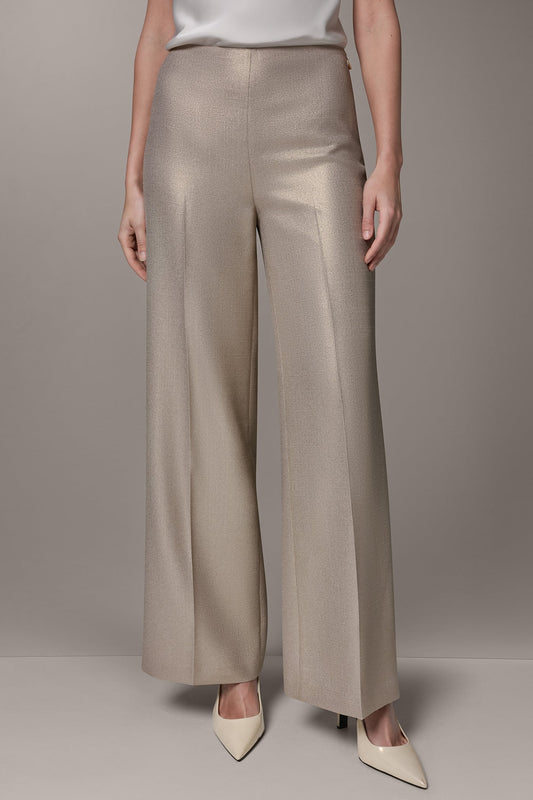 Donna Karan EXTRA HIGH-RISE METALLIC WIDE-LEG PANT