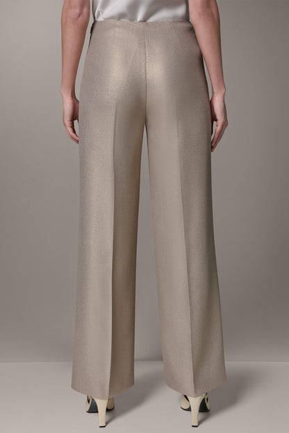 Donna Karan EXTRA HIGH-RISE METALLIC WIDE-LEG PANT