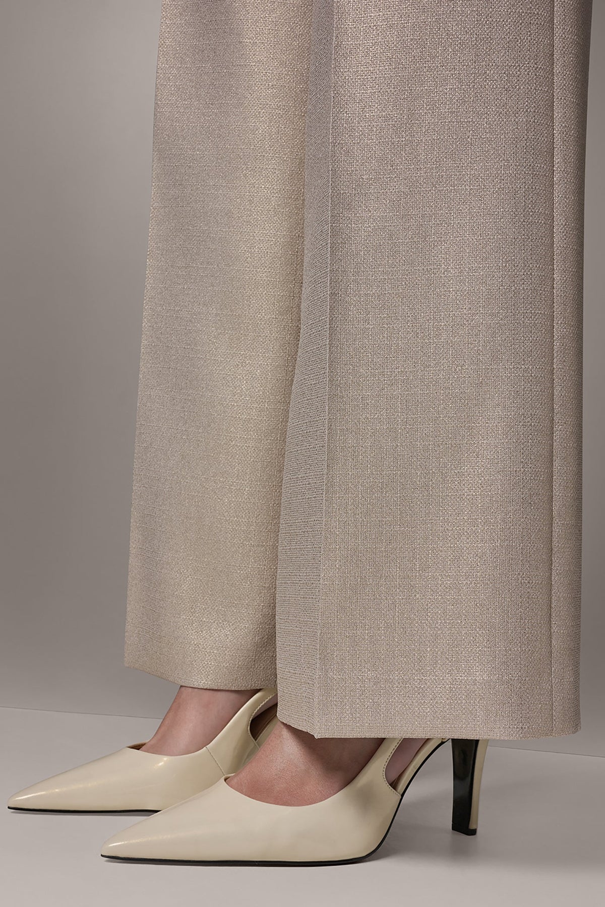 Donna Karan EXTRA HIGH-RISE METALLIC WIDE-LEG PANT