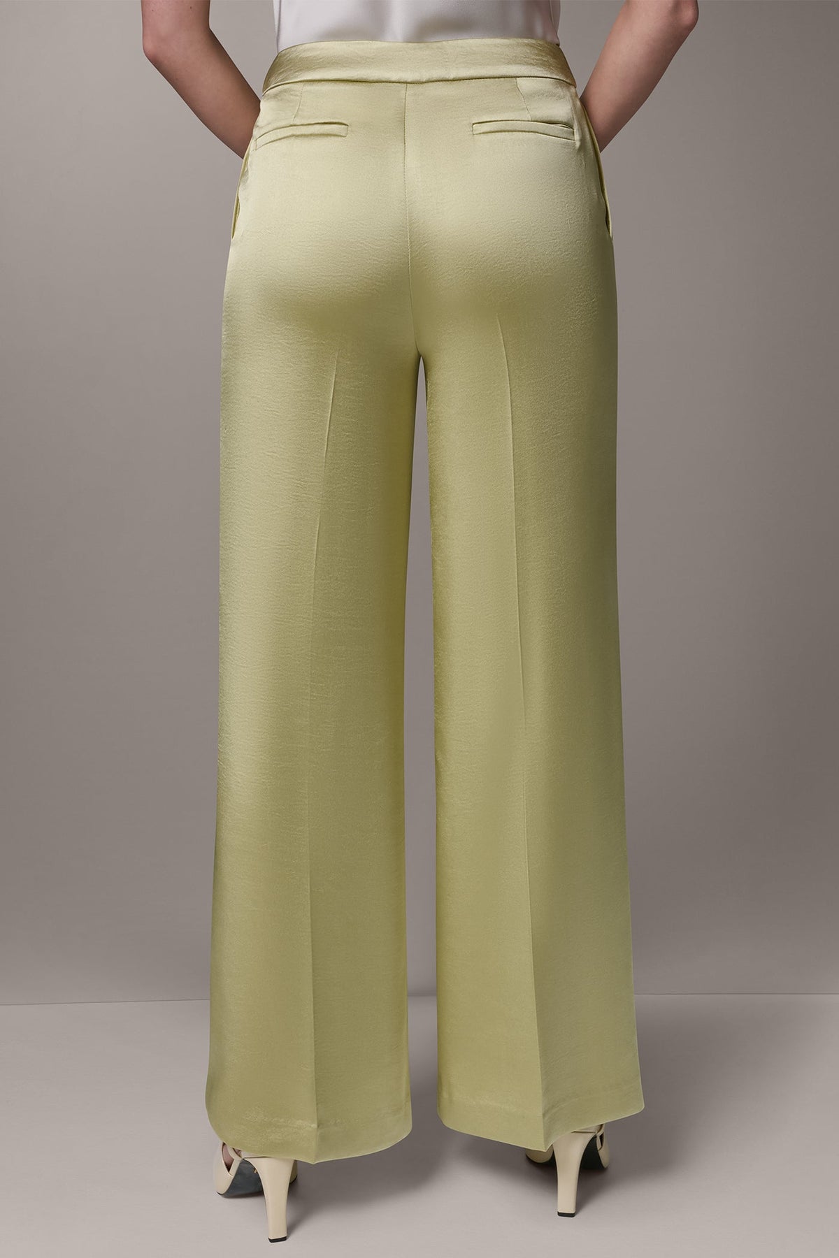 Donna Karan MID-RISE PLEATED WIDE-LEG PANT