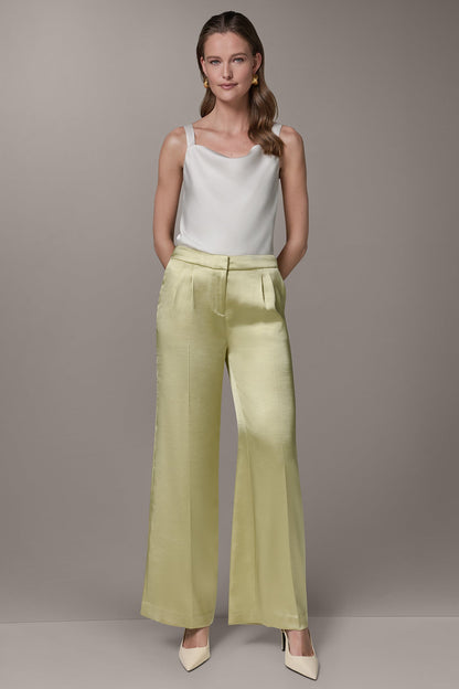 Donna Karan MID-RISE PLEATED WIDE-LEG PANT