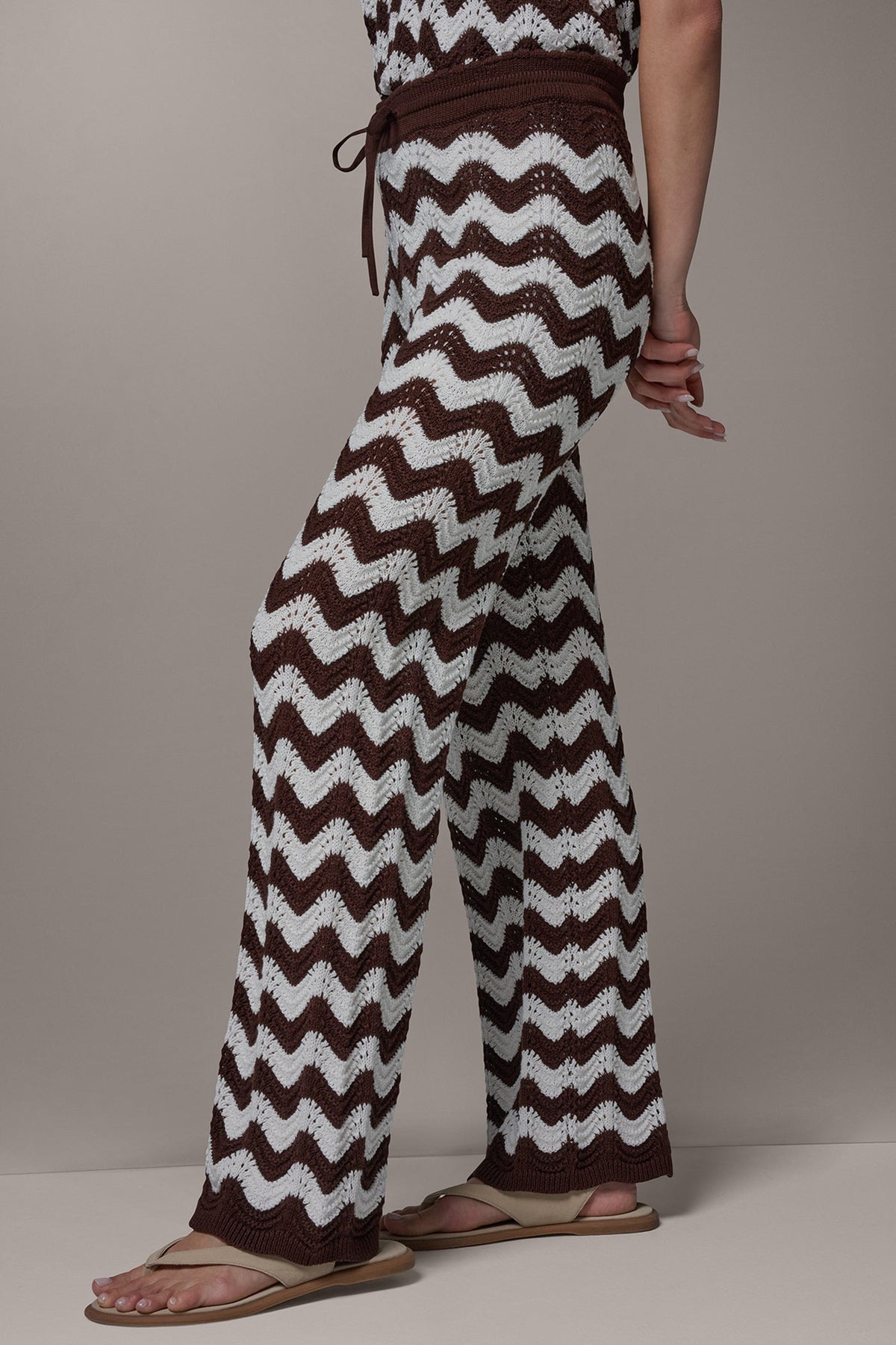 Donna Karan HIGH-RISE POINTELLE STRIPE PULL ON PANT