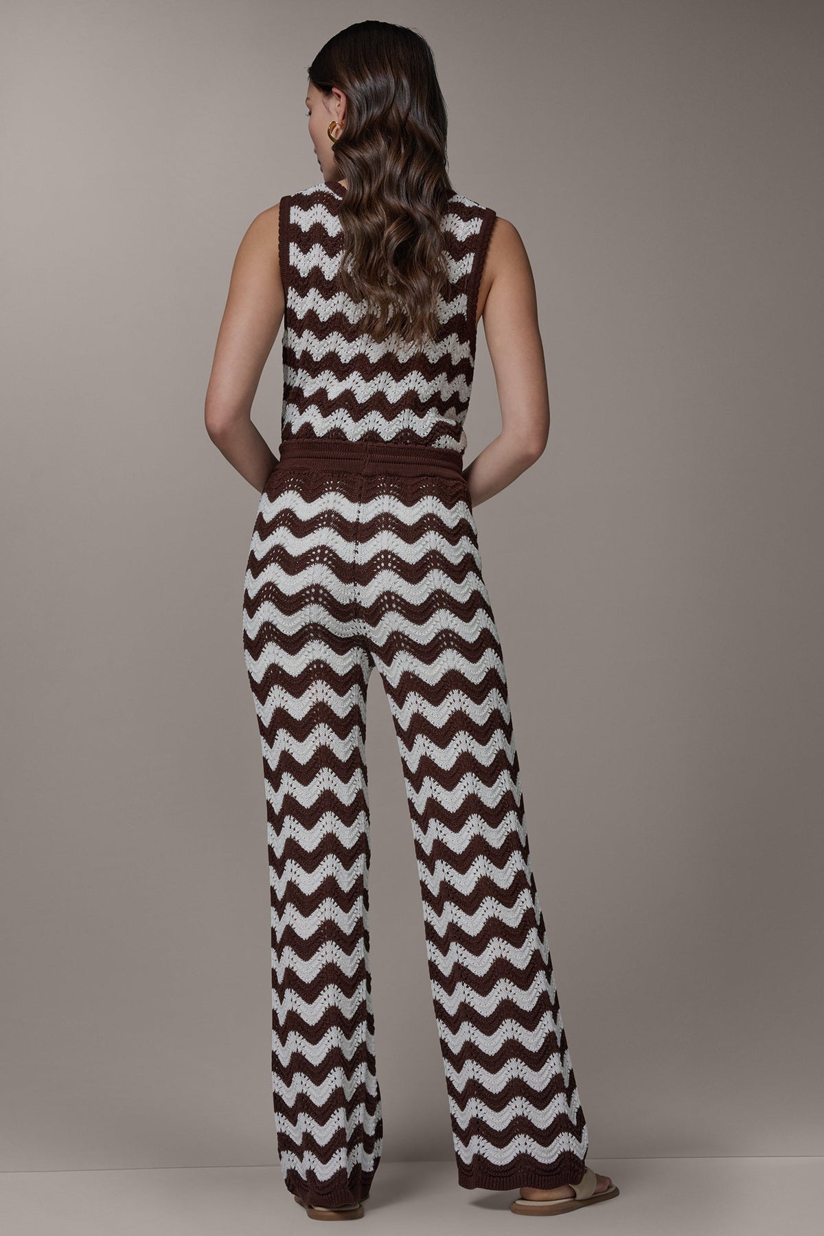 Donna Karan HIGH-RISE POINTELLE STRIPE PULL ON PANT