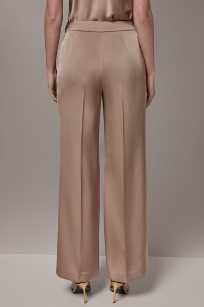 Donna Karan SATIN EXTRA HIGH-RISE WIDE-LEG SUIT PANT