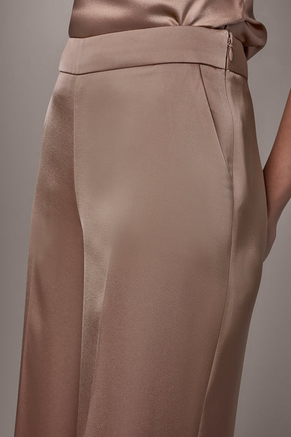 Donna Karan SATIN EXTRA HIGH-RISE WIDE-LEG SUIT PANT