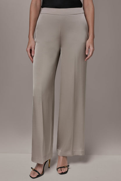 Donna Karan SATIN EXTRA HIGH-RISE WIDE-LEG SUIT PANT