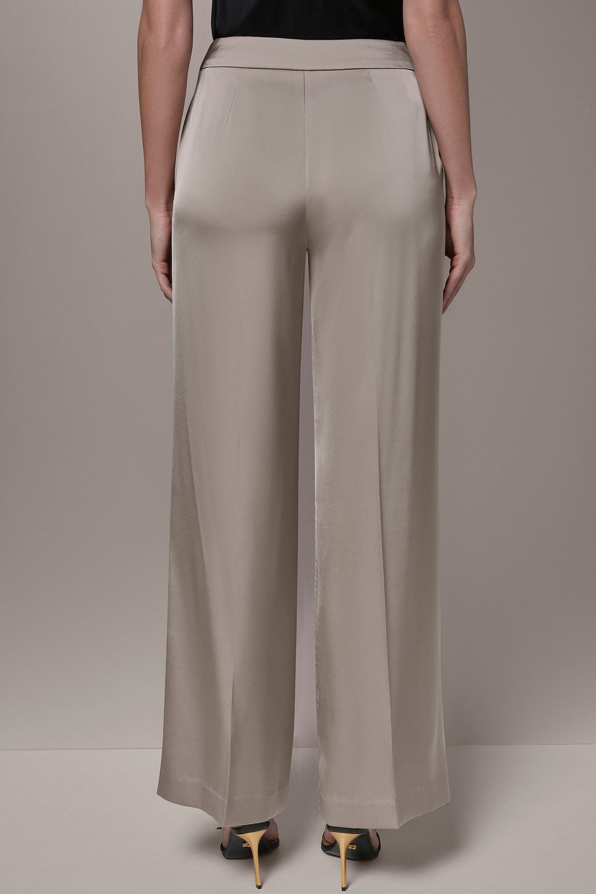 Donna Karan SATIN EXTRA HIGH-RISE WIDE-LEG SUIT PANT