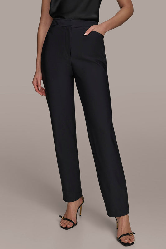 Donna Karan FLAT FRONT STRAIGHT PANT