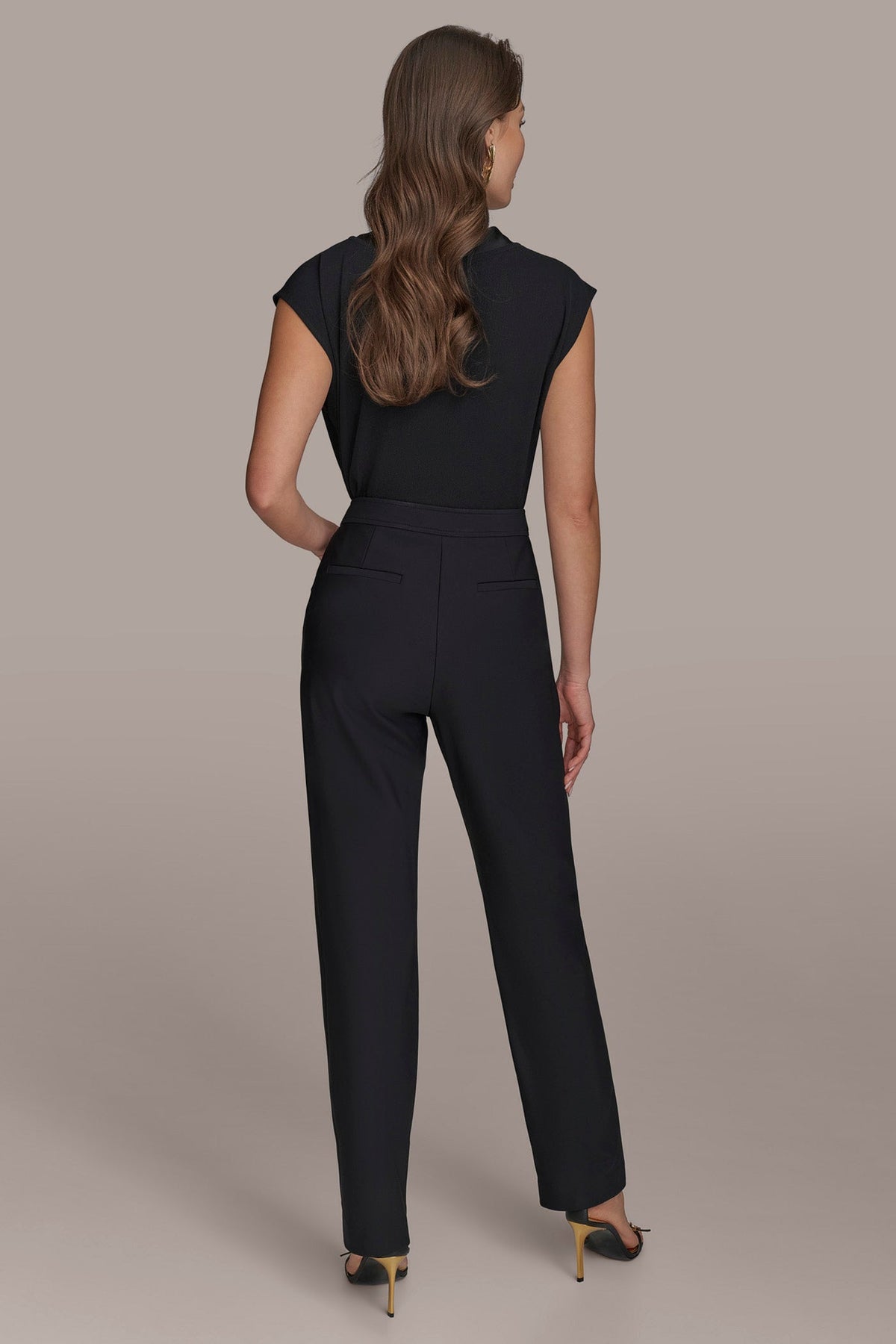Donna Karan FLAT FRONT STRAIGHT PANT