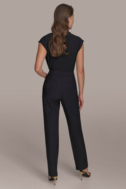 Donna Karan FLAT FRONT STRAIGHT PANT
