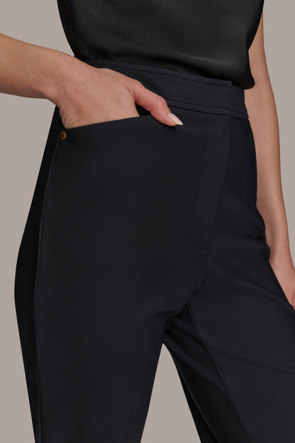 Donna Karan FLAT FRONT STRAIGHT PANT