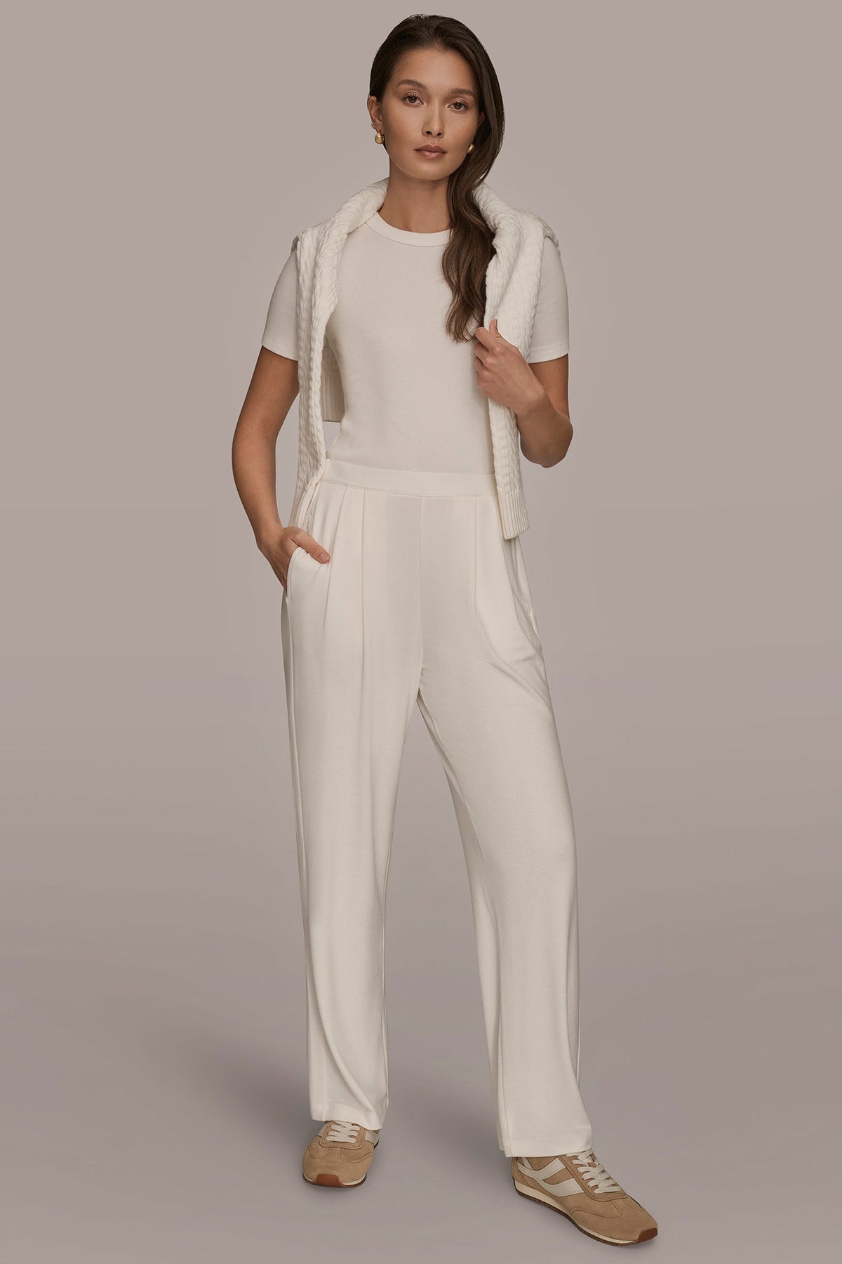 Donna Karan HIGH-RISE PLEATED PANT