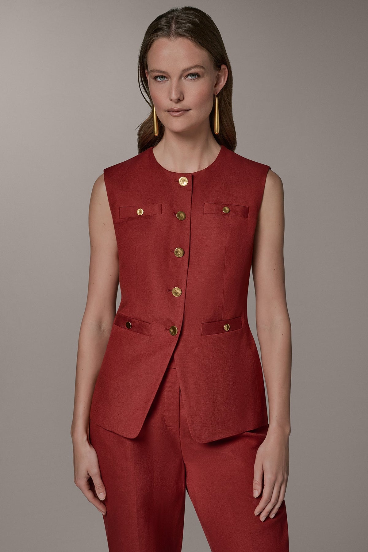 Donna Karan COLLARLESS VEST