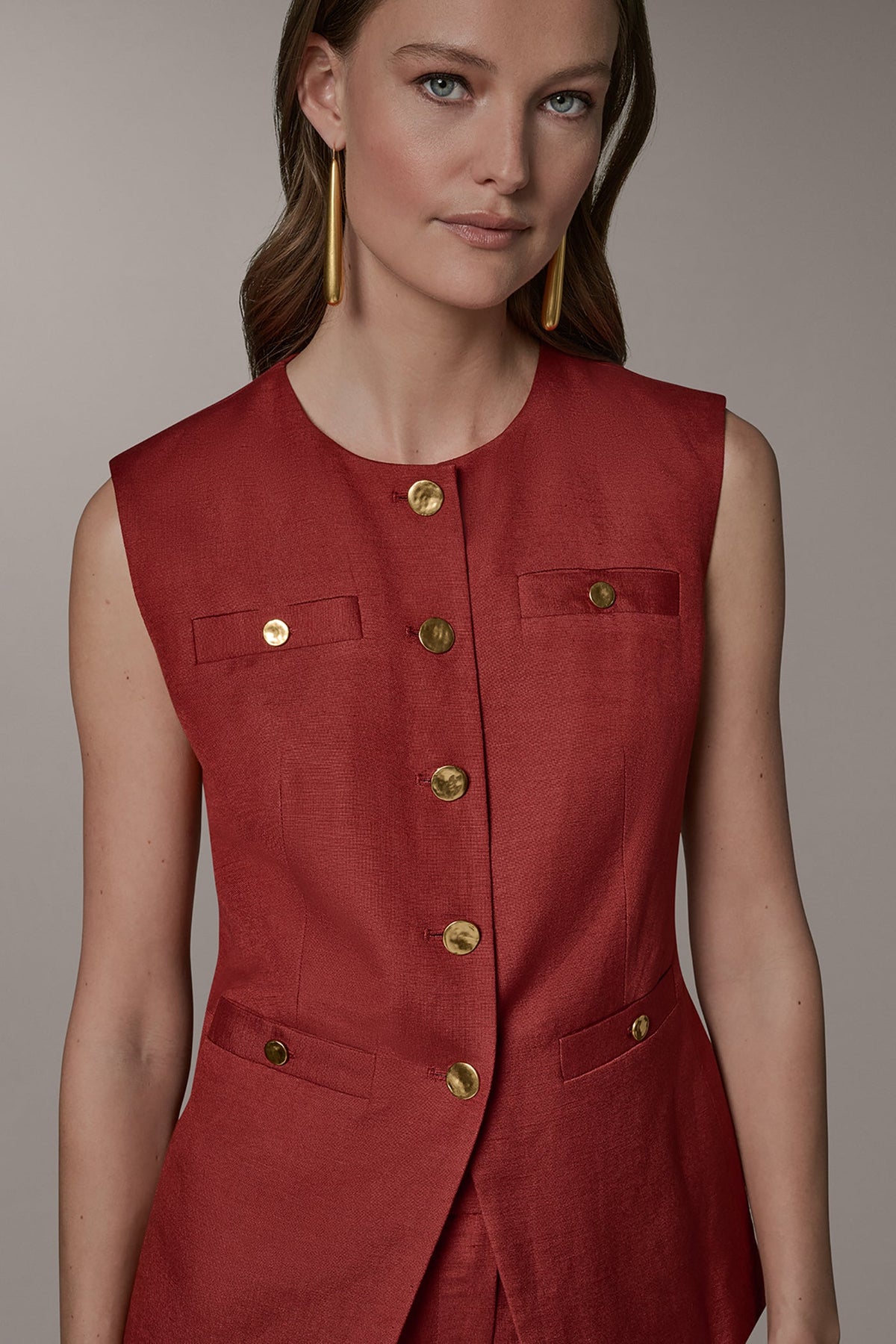 Donna Karan COLLARLESS VEST