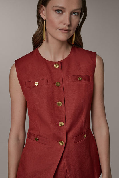 Donna Karan COLLARLESS VEST