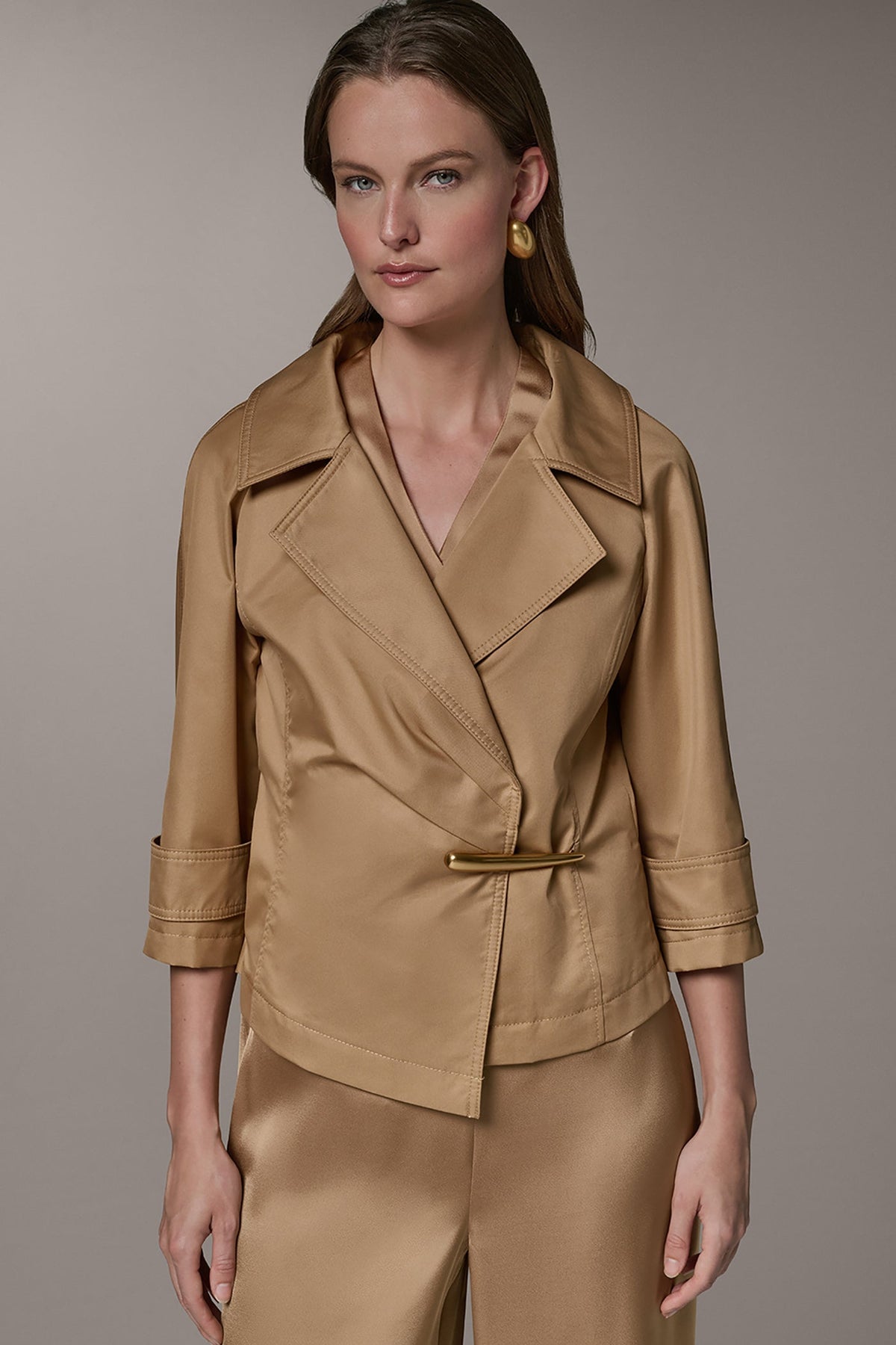 Donna Karan 3/4 SLEEVE WRAP JACKET