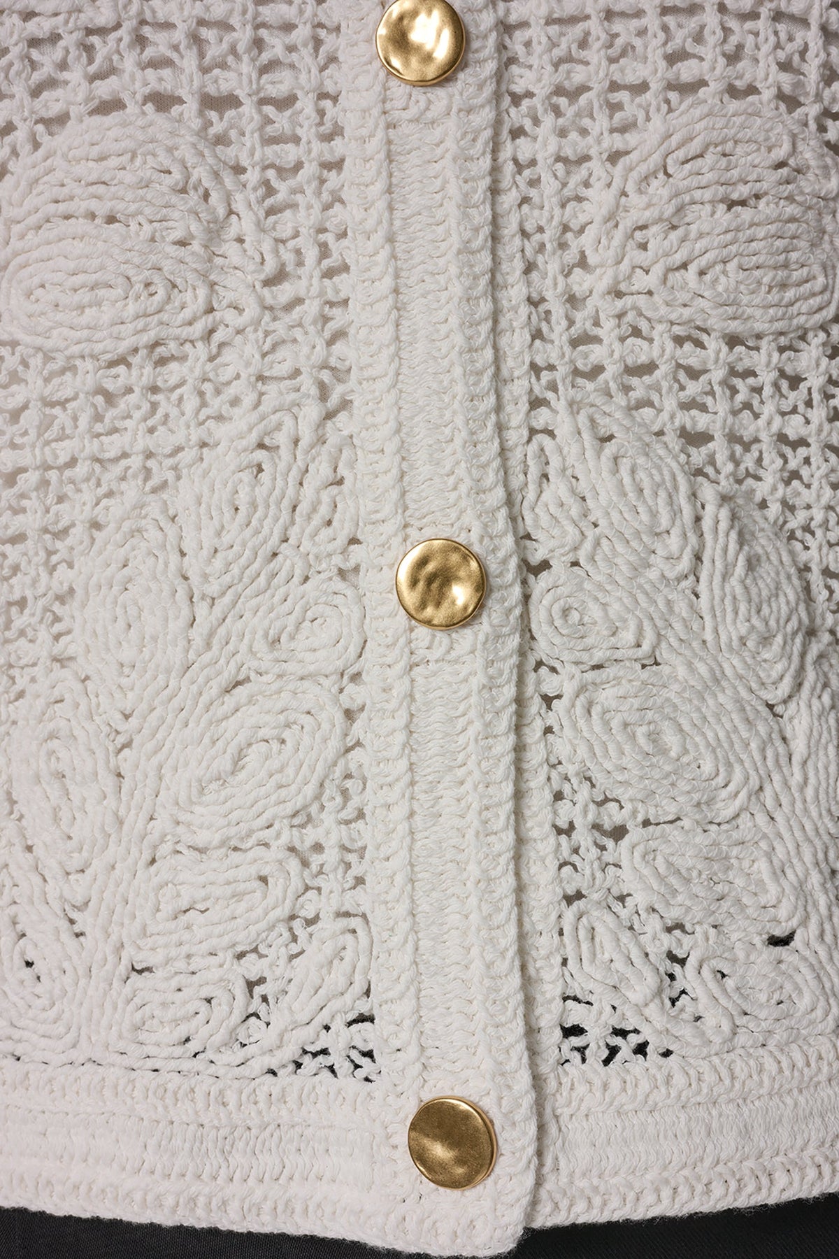Donna Karan BELL SLEEVE FLORAL CROCHET JACKET