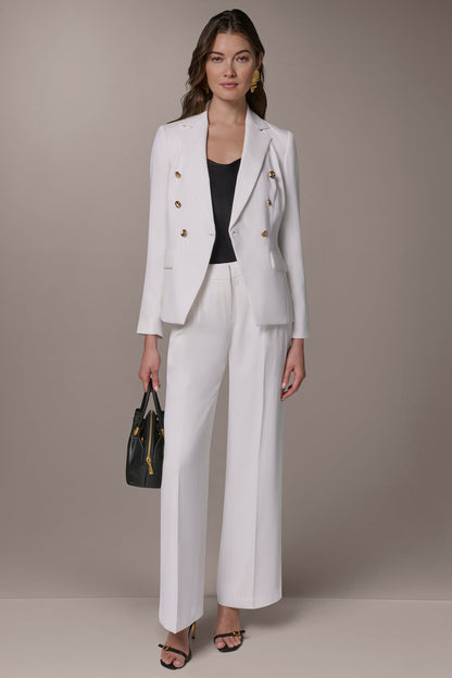 Donna Karan DOUBLE BREASTED PINSTRIPE SUIT BLAZER