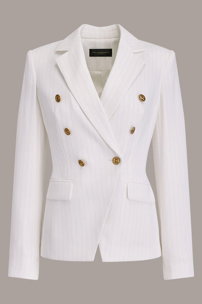 Donna Karan DOUBLE BREASTED PINSTRIPE SUIT BLAZER