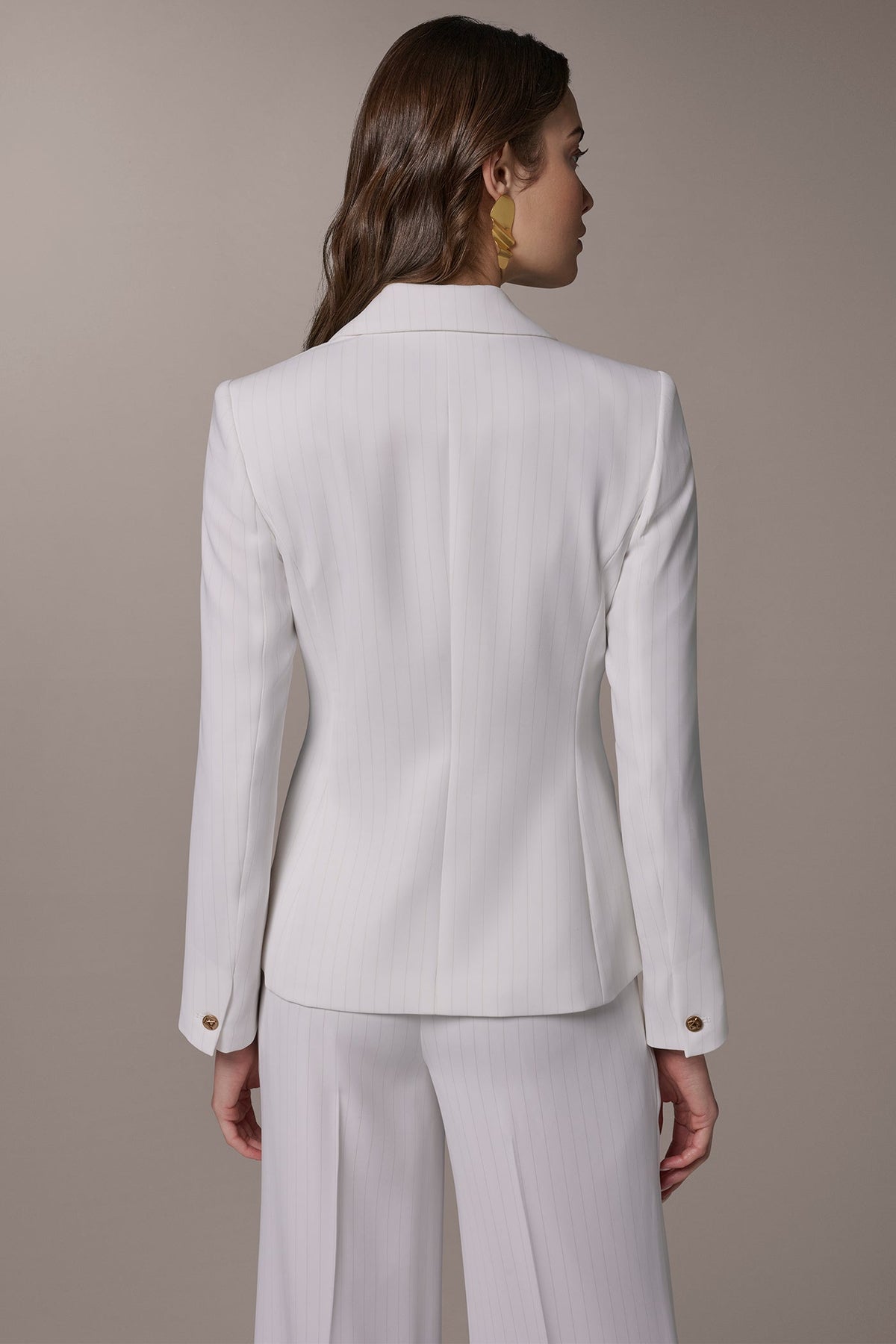 Donna Karan DOUBLE BREASTED PINSTRIPE SUIT BLAZER
