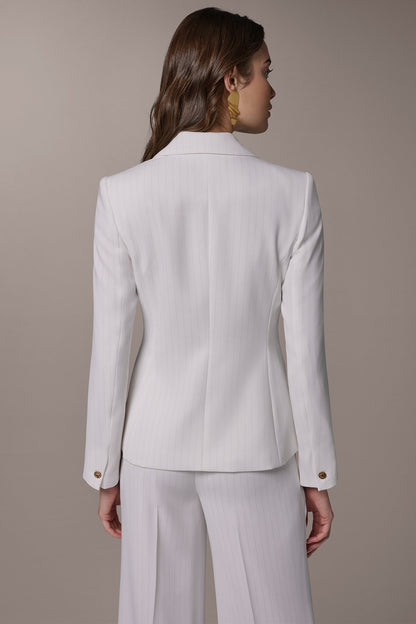 Donna Karan DOUBLE BREASTED PINSTRIPE SUIT BLAZER