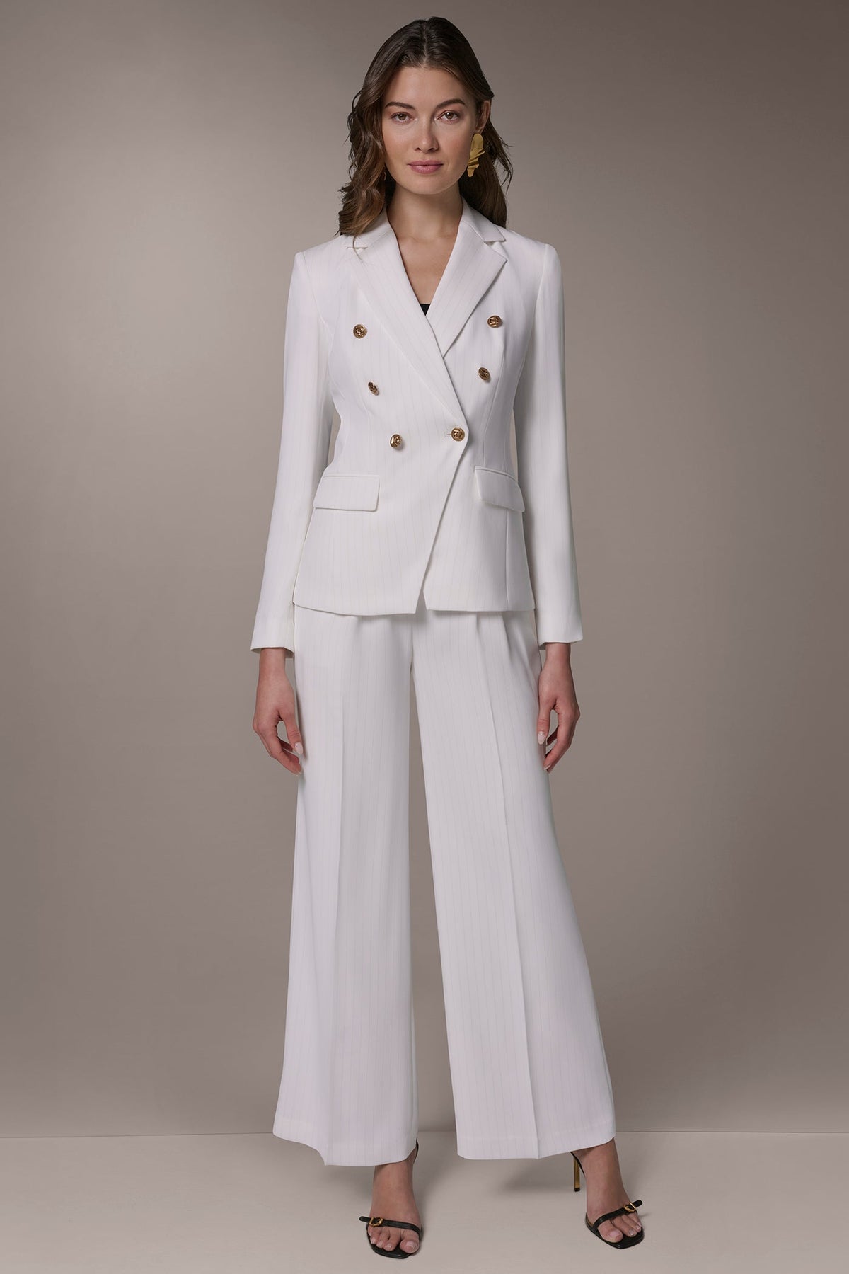 Donna Karan DOUBLE BREASTED PINSTRIPE SUIT BLAZER