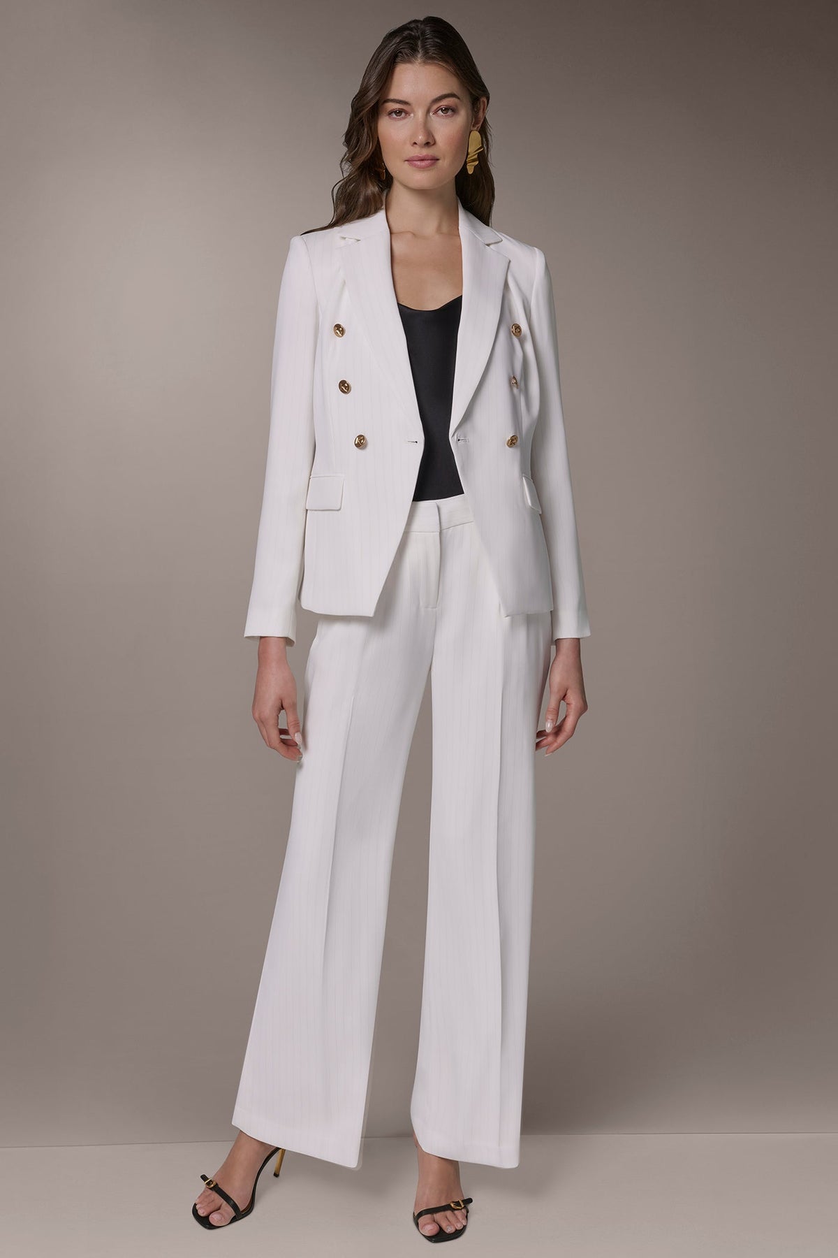 Donna Karan DOUBLE BREASTED PINSTRIPE SUIT BLAZER