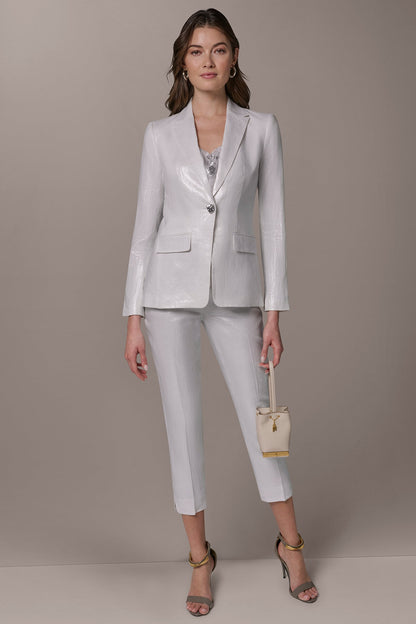 Donna Karan FOILED LINEN ONE-BUTTON SUIT BLAZER