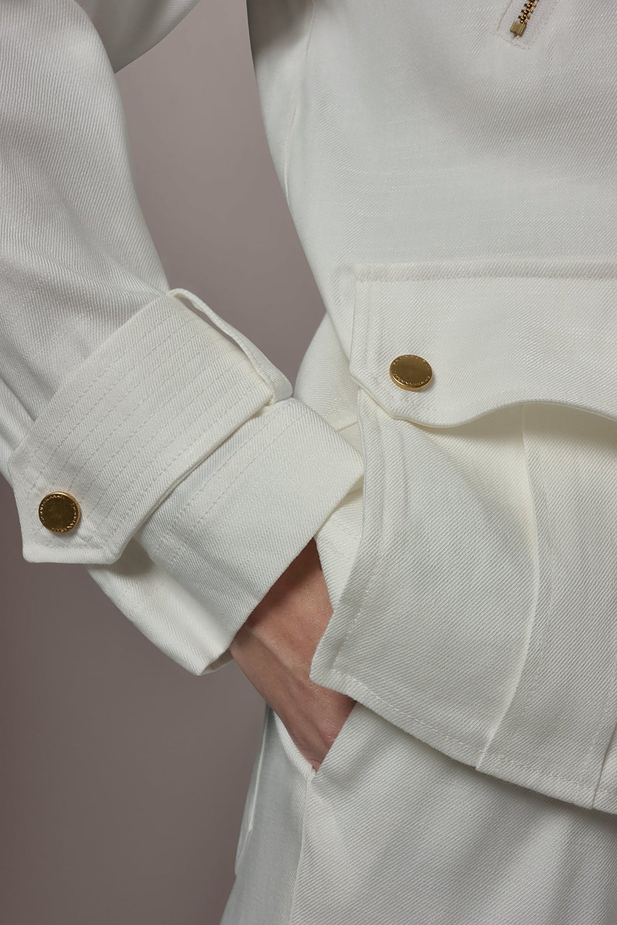 Donna Karan LINEN-BLEND UTILITY JACKET
