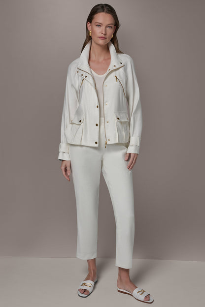 Donna Karan LINEN-BLEND UTILITY JACKET