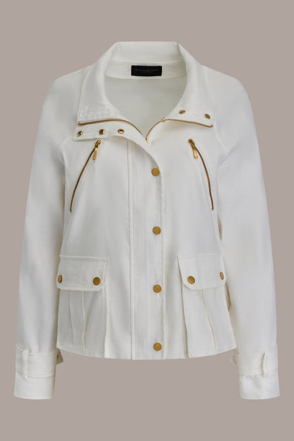 Donna Karan LINEN-BLEND UTILITY JACKET