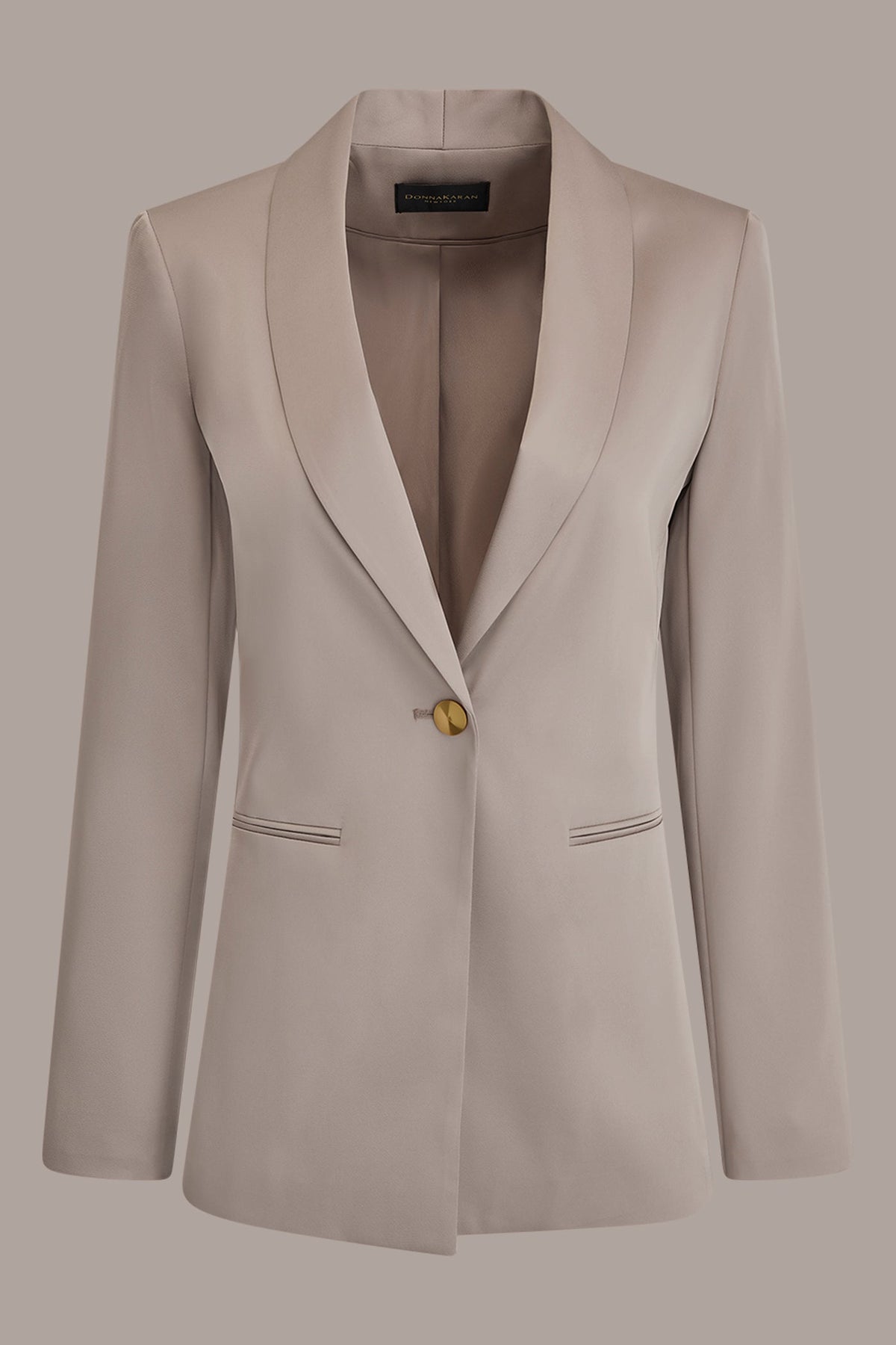 Donna Karan SATIN ONE-BUTTON SUIT BLAZER