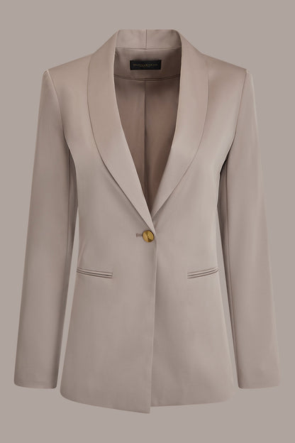 Donna Karan SATIN ONE-BUTTON SUIT BLAZER