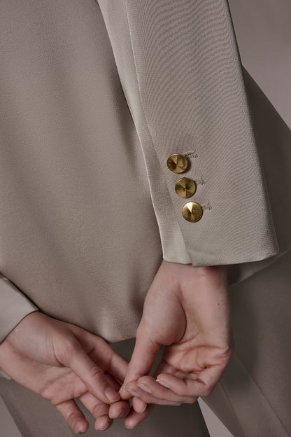 Donna Karan SATIN ONE-BUTTON SUIT BLAZER