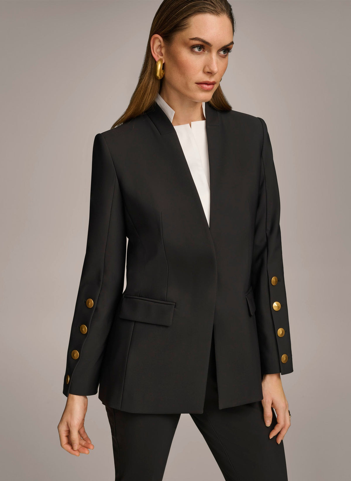 Donna Karan JACKET WITH BUTTON DETAILS ON SLEEVE