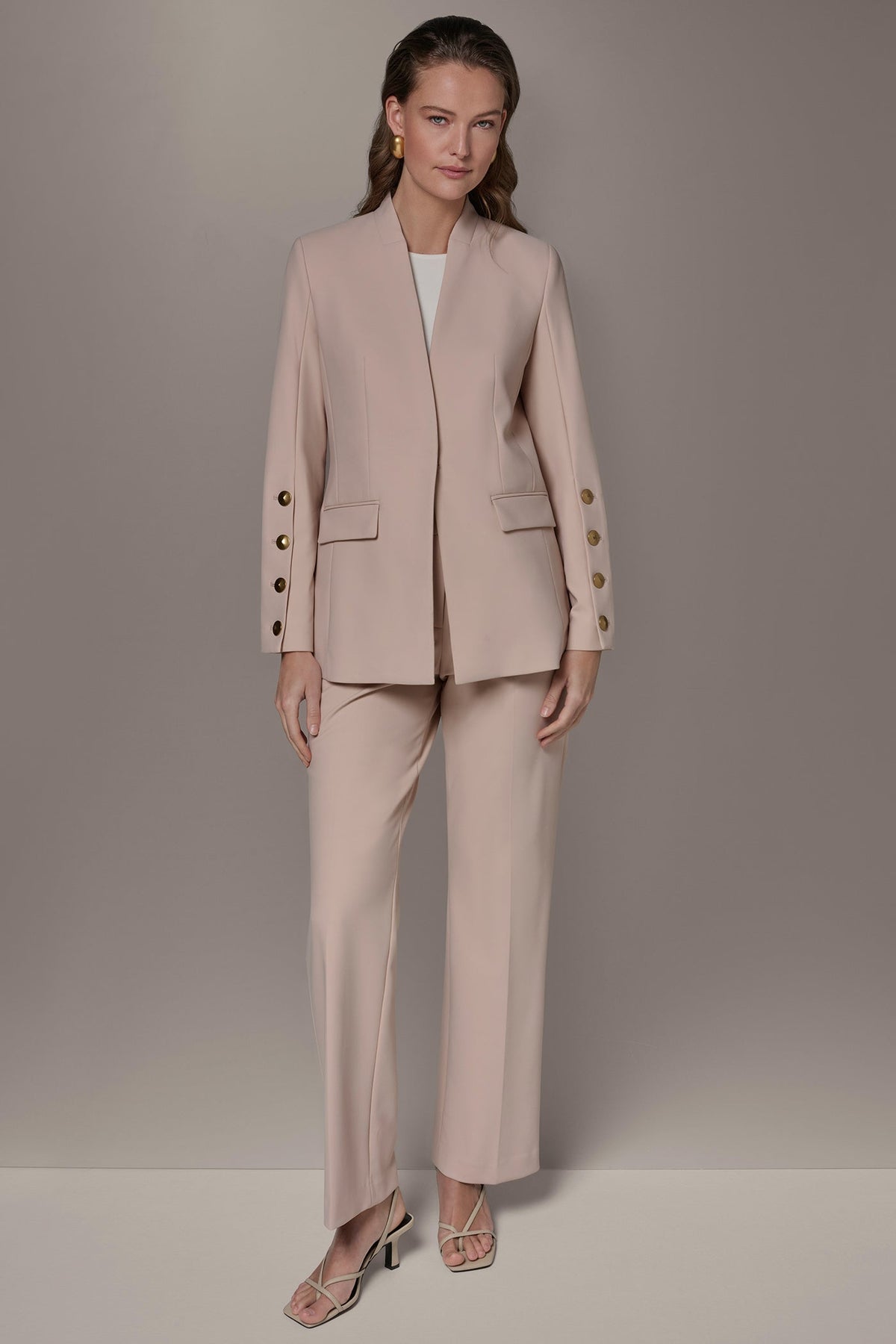 Donna Karan BUTTON SLEEVE SUIT BLAZER