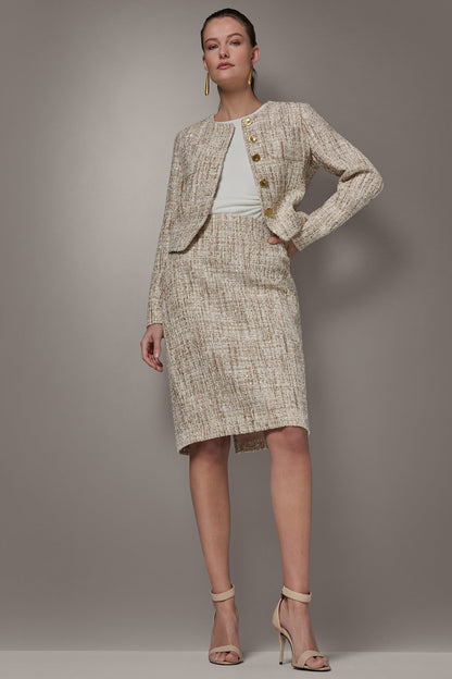 Donna Karan CROPPED SEQUINED TWEED LADY JACKET