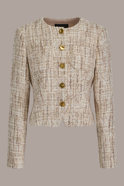 Donna Karan CROPPED SEQUINED TWEED LADY JACKET