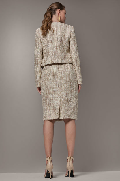 Donna Karan CROPPED SEQUINED TWEED LADY JACKET