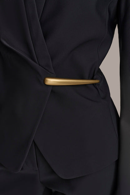 Donna Karan WRAP JACKET WITH BAR HARDWARE CLOSURE