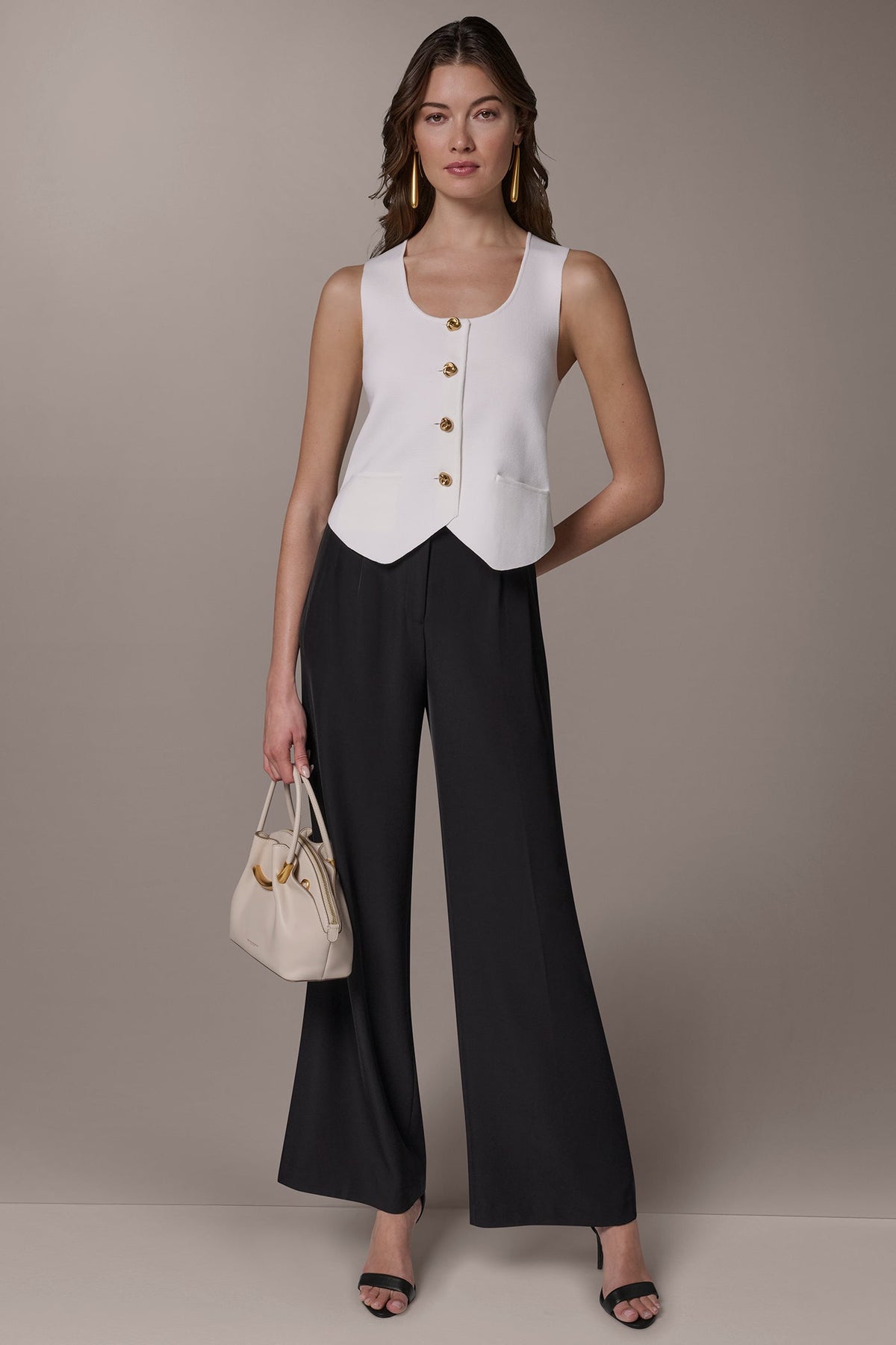 Donna Karan CROPPED SWEATER SUIT VEST