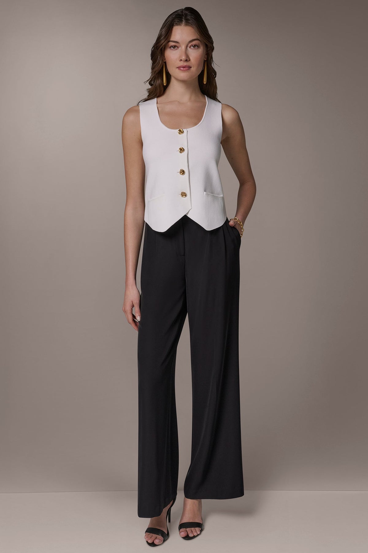 Donna Karan CROPPED SWEATER SUIT VEST