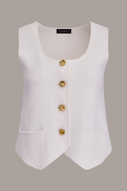 Donna Karan CROPPED SWEATER SUIT VEST