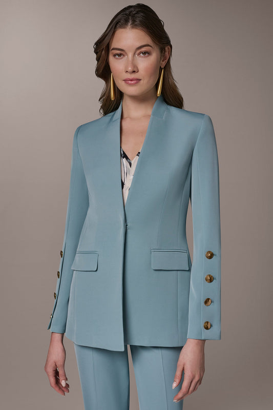 Donna Karan BUTTON SLEEVE SUIT BLAZER