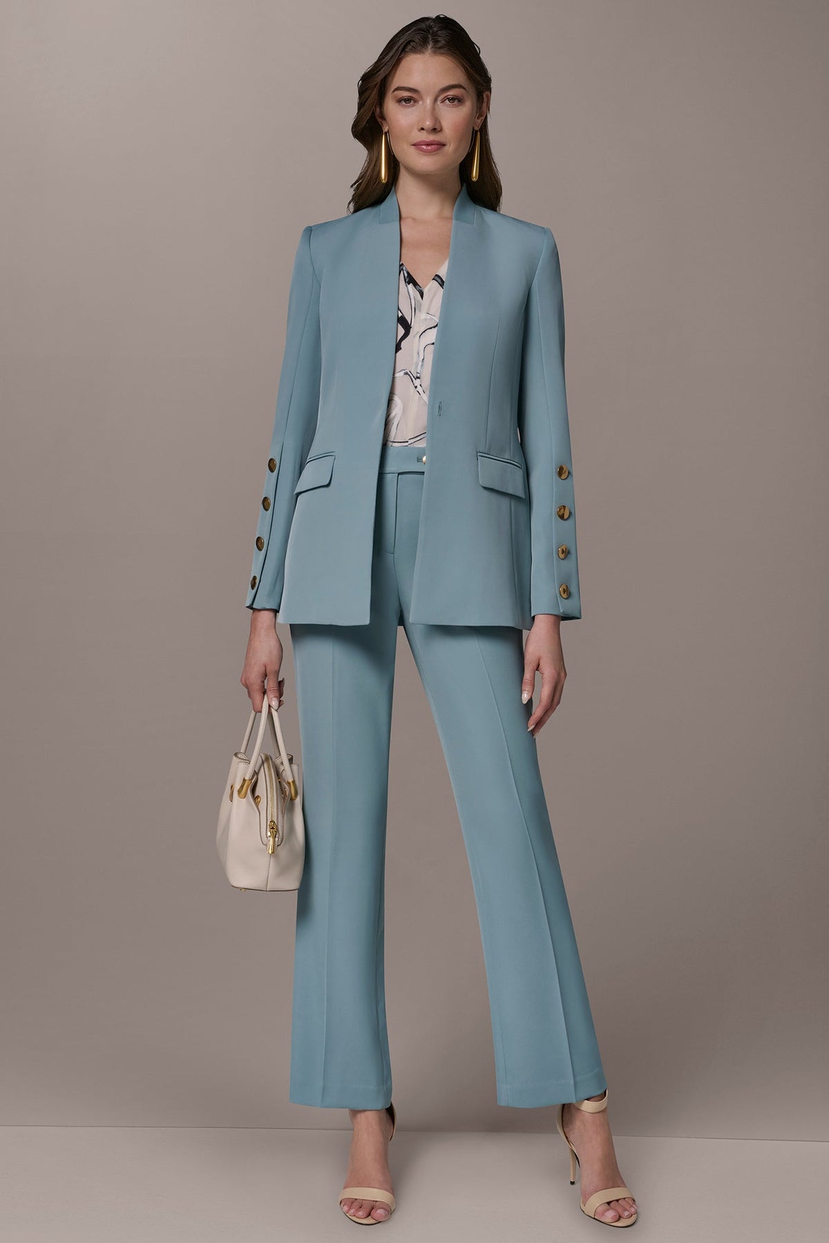 Donna Karan BUTTON SLEEVE SUIT BLAZER