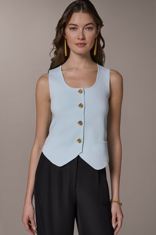Donna Karan CROPPED SWEATER SUIT VEST