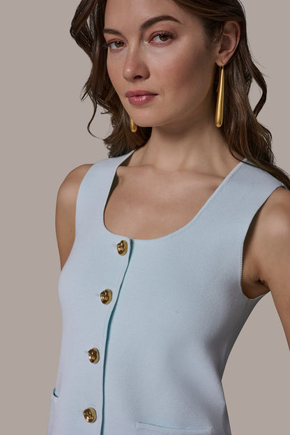 Donna Karan CROPPED SWEATER SUIT VEST