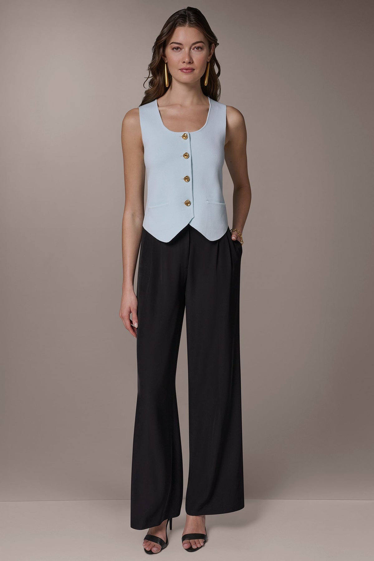Donna Karan CROPPED SWEATER SUIT VEST