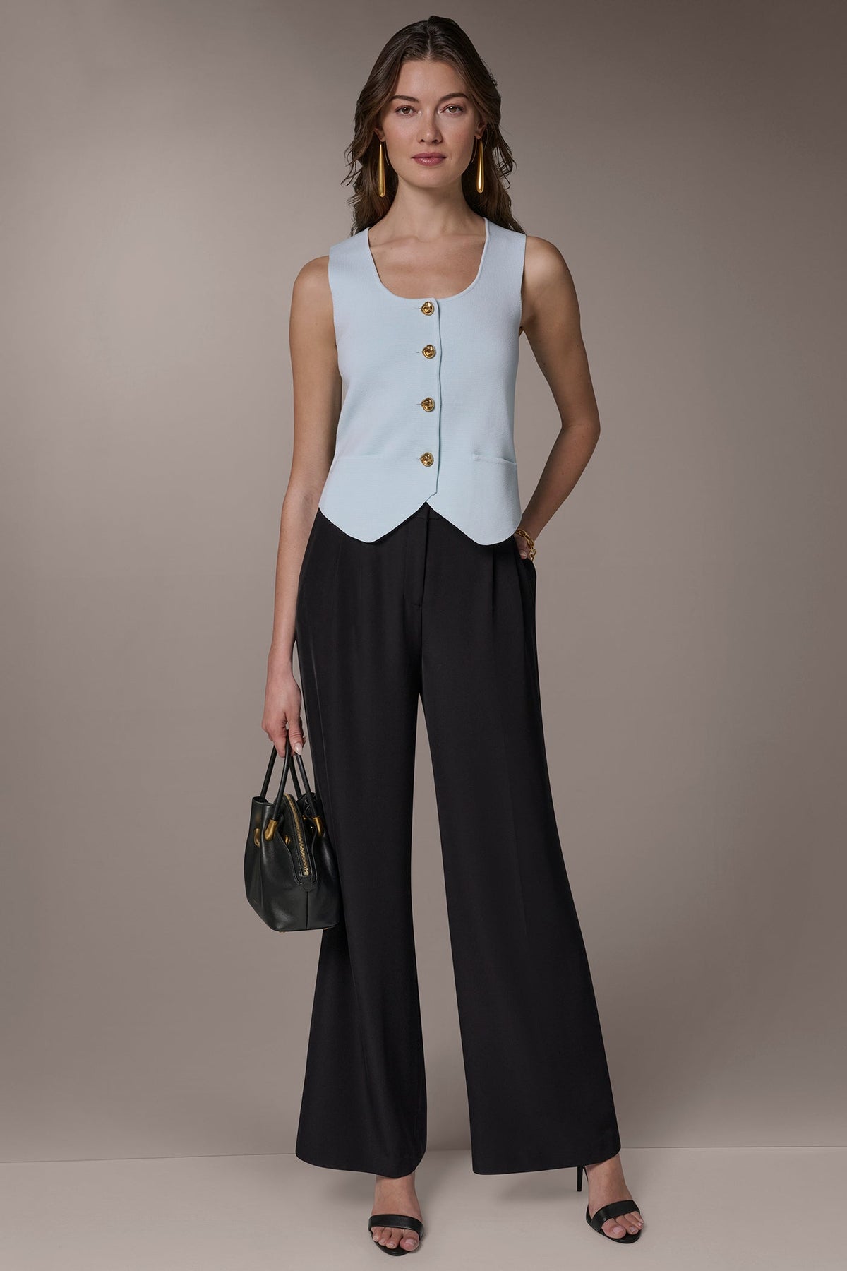 Donna Karan CROPPED SWEATER SUIT VEST