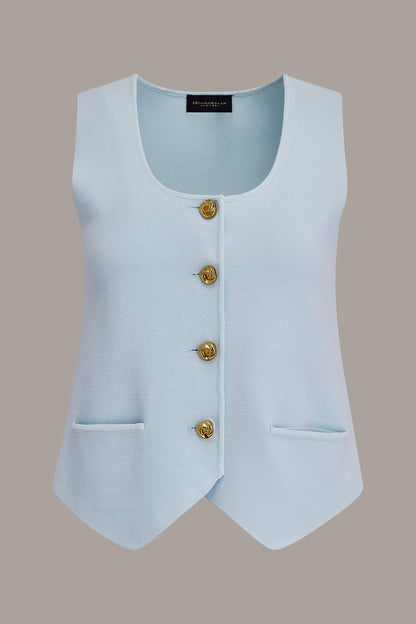 Donna Karan CROPPED SWEATER SUIT VEST